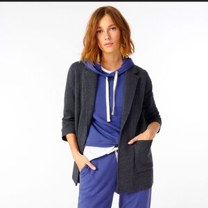 JCREW Sophie Open Front Sweater Blazer with Pockets, Dark Grey, XL